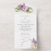 Romantische Waterverf Magnolia All In One Uitnodiging (Binnen)