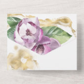 Romantische Waterverf Magnolia All In One Uitnodiging (Achterkant)