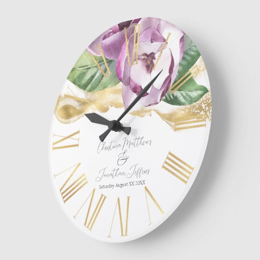 Romantische Waterverf Magnolia Grote Klok (Hoek)