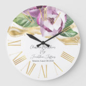 Romantische Waterverf Magnolia Grote Klok (Voorkant)