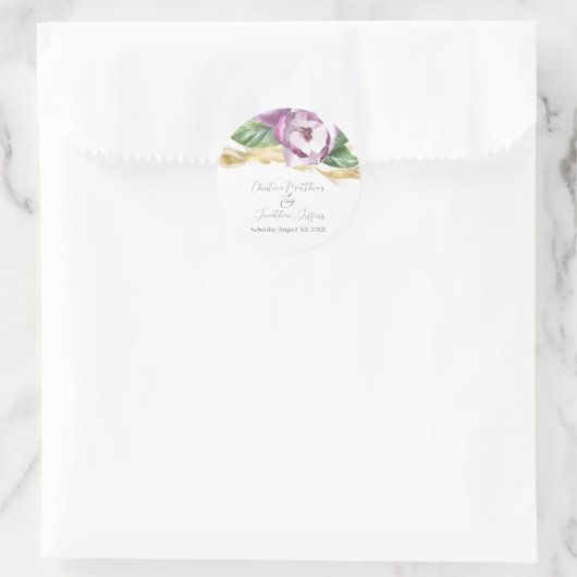 Romantische Waterverf Magnolia Ronde Sticker (Tas)