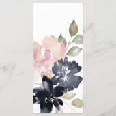 Romantische Waterverf marine Florals Wedding Cerem Programmakaart (Achterkant)