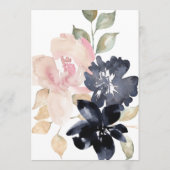 Romantische Waterverf marine Florals Wedding Menu (Achterkant)