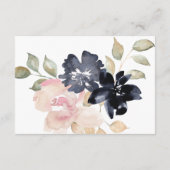 Romantische Waterverf marine Florals Wedding Recep Informatiekaartje (Achterkant)