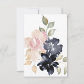 Romantische Waterverf marine Florals Wedding RSVP Kaartje (Achterkant)