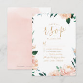 Romantische waterverf met bloemen RSVP (Voorkant / Achterkant)