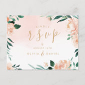 Romantische waterverf met bloemen RSVP Briefkaart (Voorkant)