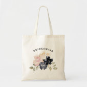 Romantische Waterverf Navy Florals Bridesmaid Tote Bag (Voorkant)