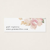 Romantische Waterverf Navy Florals Wedding Registr Mini Visitekaartjes (Achterkant)