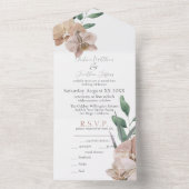 Romantische waterverf orchideeën all in one uitnodiging (Binnen)