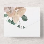 Romantische waterverf orchideeën all in one uitnodiging (Achterkant)