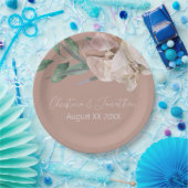 Romantische Waterverf Orchideeën op Dusty Blush Papieren Bordje (Feest)