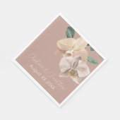 Romantische Waterverf Orchideeën op Dusty Blush Servet (Hoek)