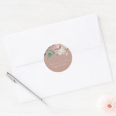 Romantische waterverf orchideeën op stoffige roze ronde sticker (Envelop)