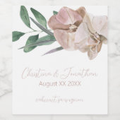 Romantische Waterverf Orchideeën Wijn Etiket (Enkel label)