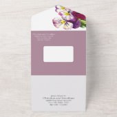 Romantische Waterverf Overtredingen op Paars All In One Uitnodiging (Buitenkant)