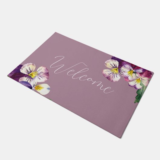 Romantische Waterverf overtreedt Deurmat (Schuin)