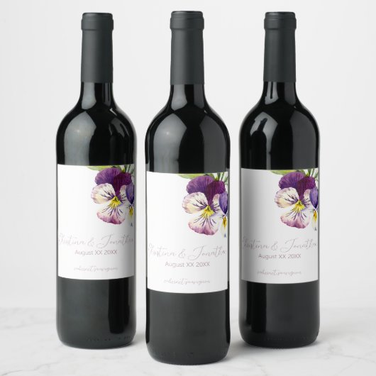 Romantische Waterverf overtreedt Wijn Etiket (Flessen)