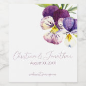 Romantische Waterverf overtreedt Wijn Etiket (Enkel label)