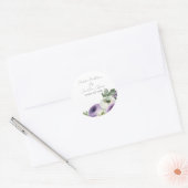 Romantische Waterverf Paars en White Ranunculus Ronde Sticker (Envelop)