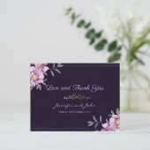 Romantische Waterverf Paarse Peony Weddenschap Dan Briefkaart (Staand voorkant)