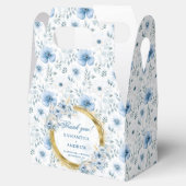 Romantische Waterverf Pastel Blauw Goud Huwelijk D Bedankdoosjes (Geopend)