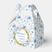 Romantische Waterverf Pastel Blauw Goud Huwelijk D Bedankdoosjes (Voorkant Zijde)