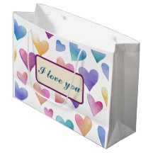 Romantische Waterverf Pastel Hartjes I Love You Za