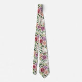 Romantische waterverf pastel roze bloem stropdas (Achterkant)