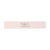 Romantische Waterverf Peach Floral Garland Weddens Uitnodigingen Wikkel (Vlak)