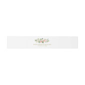 Romantische Waterverf Peach Floral Garland Wedding Uitnodigingen Wikkel (Vlak)