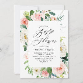 Romantische Waterverf Peach Florals Baby shower Kaart