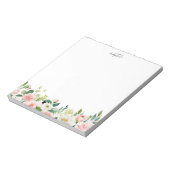 Romantische Waterverf Peach Florals Notitieblok (Linkerzijde)