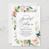 Romantische Waterverf Peach Florals Vrijgezellenfe Kaart (Voorkant)