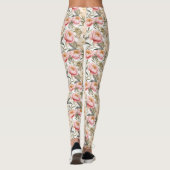 Romantische Waterverf Peony Floral Leggings (Achterkant)
