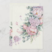 Romantische Waterverf Peony Hydrangea Wedding Kaart (Voorkant / Achterkant)