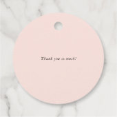 Romantische Waterverf Pink Peach Florals Hartelijk Bedankjes Labels (Achterkant)