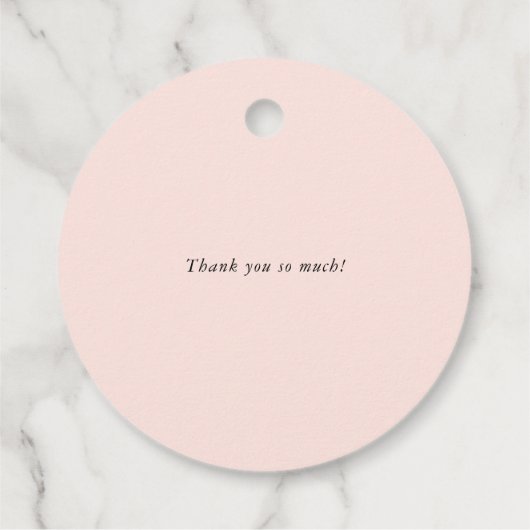 Romantische Waterverf Pink Peach Florals Hartelijk Bedankjes Labels (Achterkant)