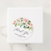 Romantische Waterverf Pink Peach Florals Hartelijk Bedankjes Labels (In situ)
