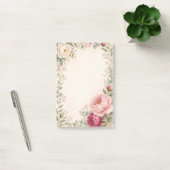 Romantische waterverf pioenrozen bloemengrens  post-it® notes (Kantoor)