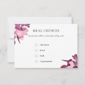 Romantische Waterverf Plum Floral Wedding RSVP Kaartje (Achterkant)