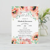 Romantische Waterverf Poppy Flowers Vrijgezellenfe Kaart (Staand voorkant)