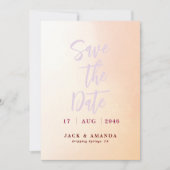 Romantische waterverf prachtige bruiloft Save the  Kaart (Voorkant)