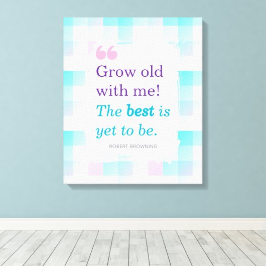 Romantische Waterverf Quote Canvas Afdruk (Insitu (Houten vloer))