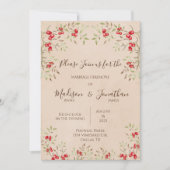 Romantische Waterverf Rode Berries Kaart (Voorkant)