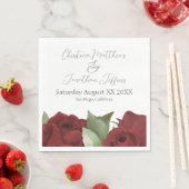 Romantische Waterverf Rode rozen Servet (Insitu)