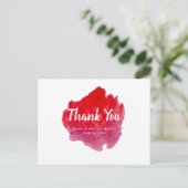 Romantische Waterverf Rood huwelijk Hartelijk dank Briefkaart (Staand voorkant)