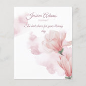 Romantische waterverf Roze bloemen Flyer (Voorkant)