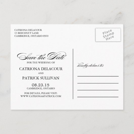 Romantische Waterverf roze bloemen sparen de Datum Aankondigingskaart (Achterkant)