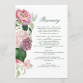 Romantische Waterverf Roze Bloemen Trouwroute Programmakaart (Achterkant)